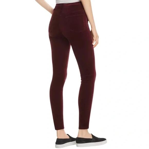 J Brand Natasha Super Skinny Velvet Jeans in Deep Mulberry Size 28 - Picture 10 of 15